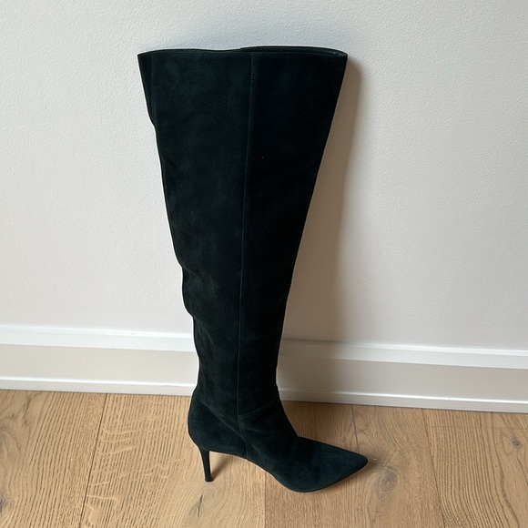 Gianvito Rossi Tall Suede Boots in Forest Green - Picture 6 of 14